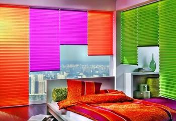 Разноцветные шторы плиссе